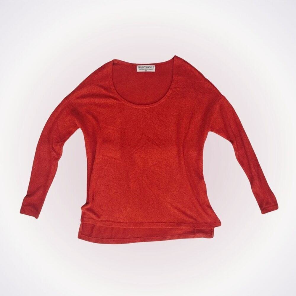 Project Social T Red Long Sleeve Knit Shirt | Sz S